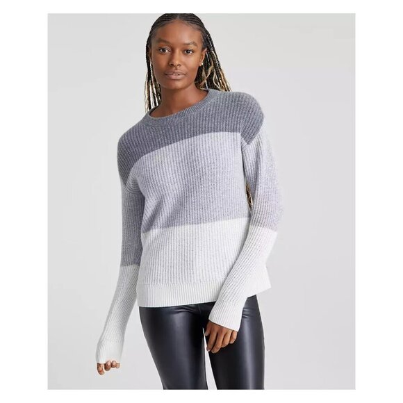CHARTER CLUB NWT 100% Cashmere Colorblocked Rib-Knit Sweater - Picture 1 of 7